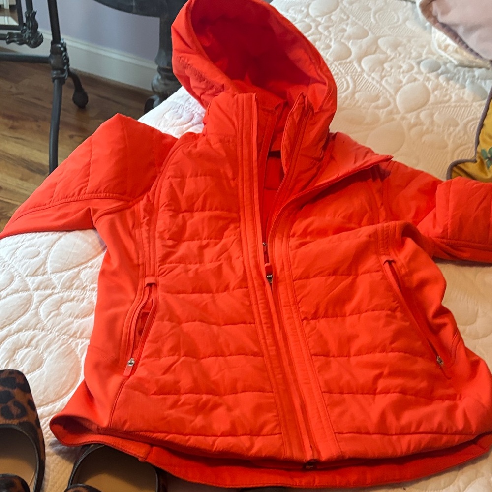 lululemon athletica Women's Orange Puffer Jacket